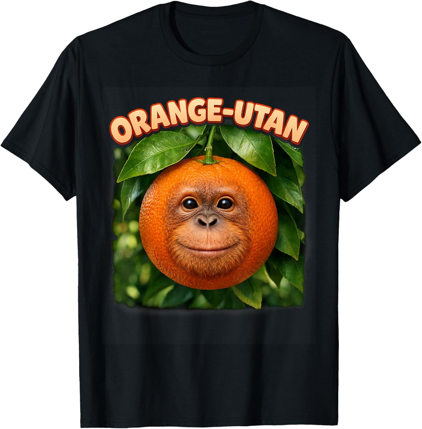 Orange-utan Monkey Orange Orangutan Meme Sarcasm Funny Humor T-Shirt - T-Shirt | Black