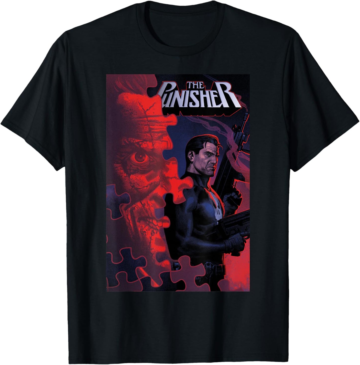 Marvel The Punisher Jigsaw In Bagalia Comic Book Cover T-Shirt - T-Shirt | Black