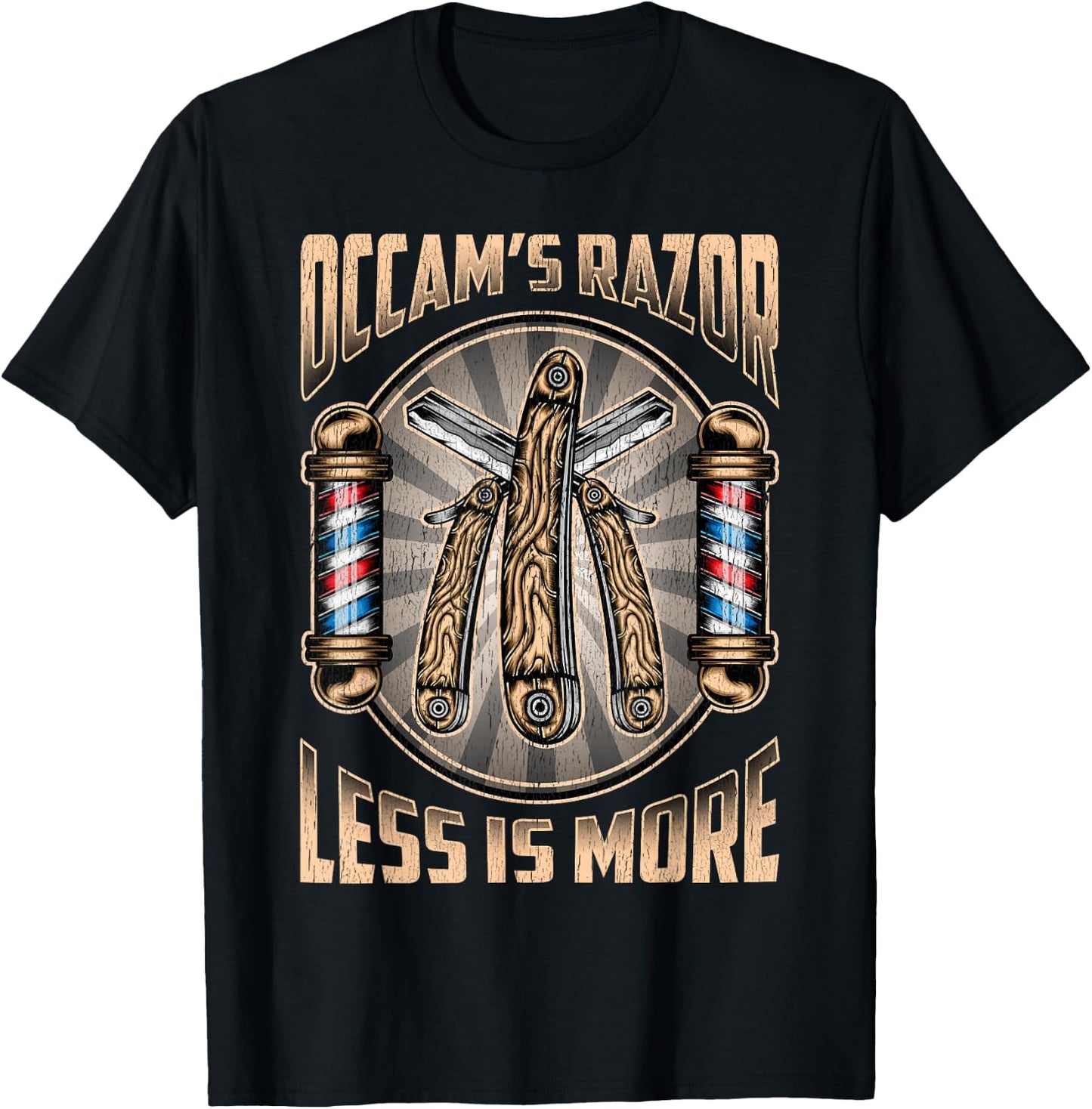 Occam's Razor Less is More Law of Parsimony Cool Philosophy T-Shirt - T-Shirt | Black