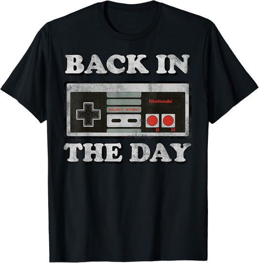 Nintendo NES Controller Back In The Day Graphic T-Shirt - T-Shirt | Black