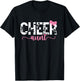 Cheer Aunt Of A Cheerleader Auntie Bow Cheerleading Aunt T-Shirt - T-Shirt | Black