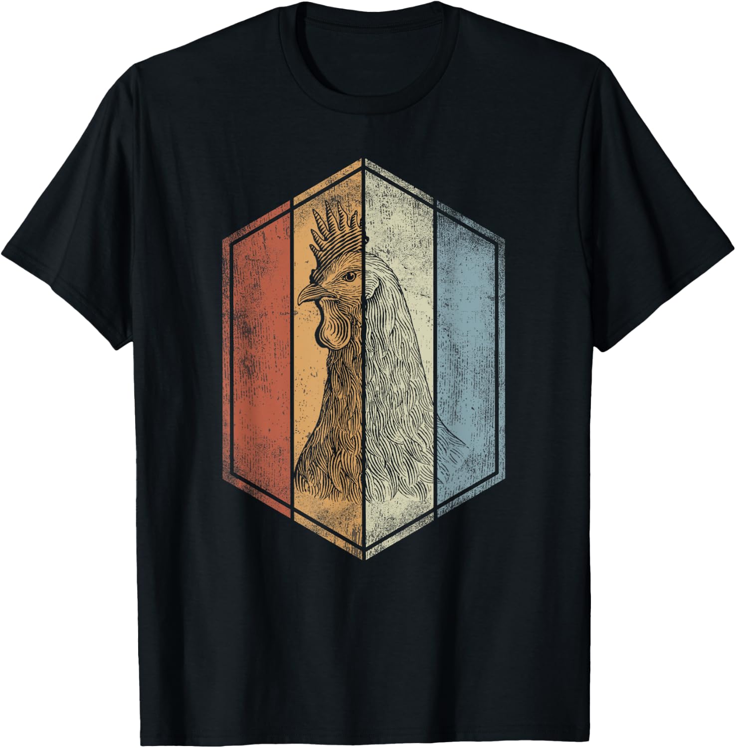 Chicken Retro Vintage Style Chicken Lover T-Shirt - T-Shirt | Black