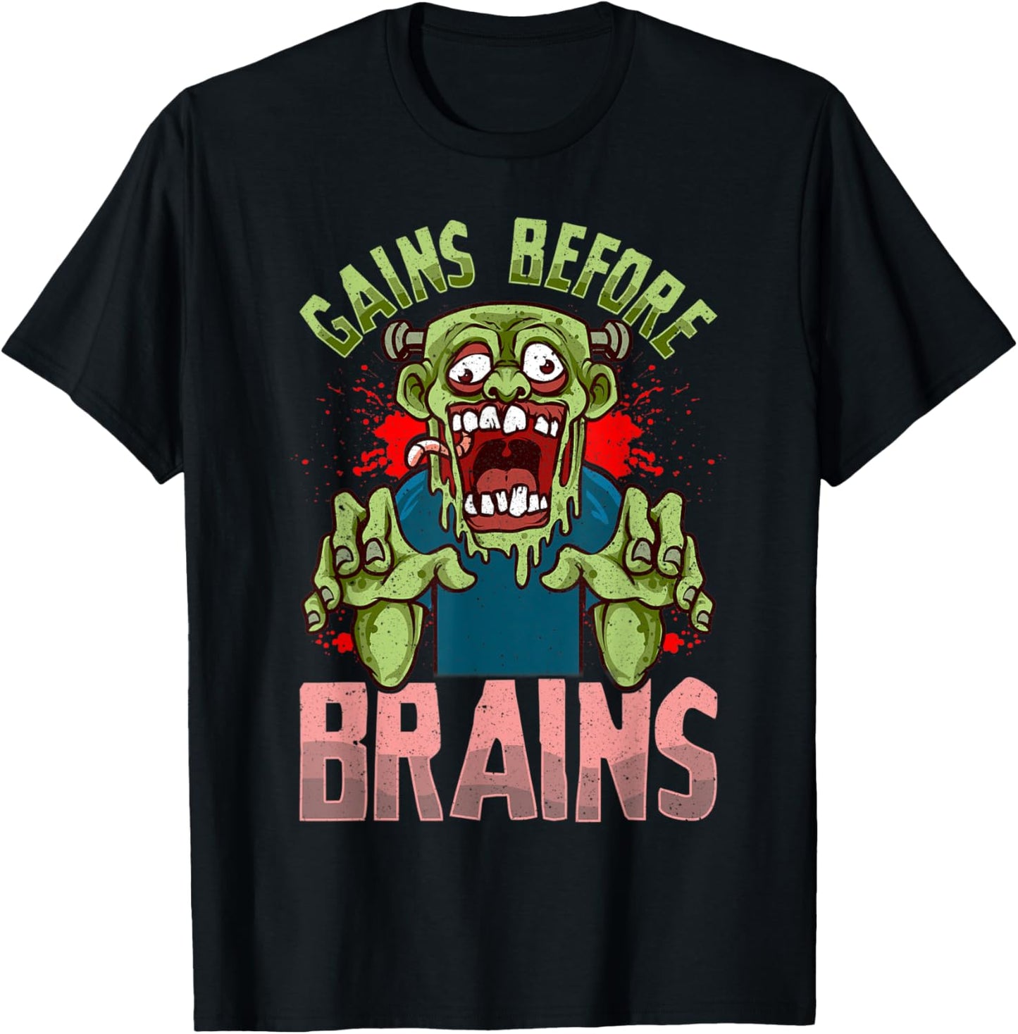 Zombie Apocalypse Funny Workout Gym Halloween Zombie T-Shirt - T-Shirt | Black