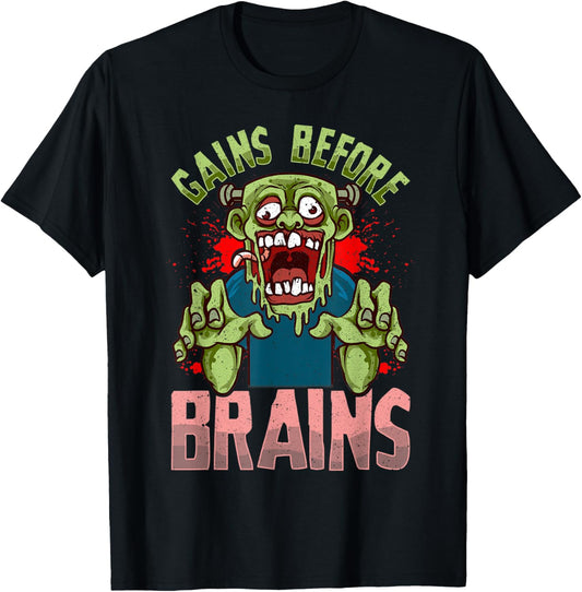 Zombie Apocalypse Funny Workout Gym Halloween Zombie T-Shirt - T-Shirt | Black