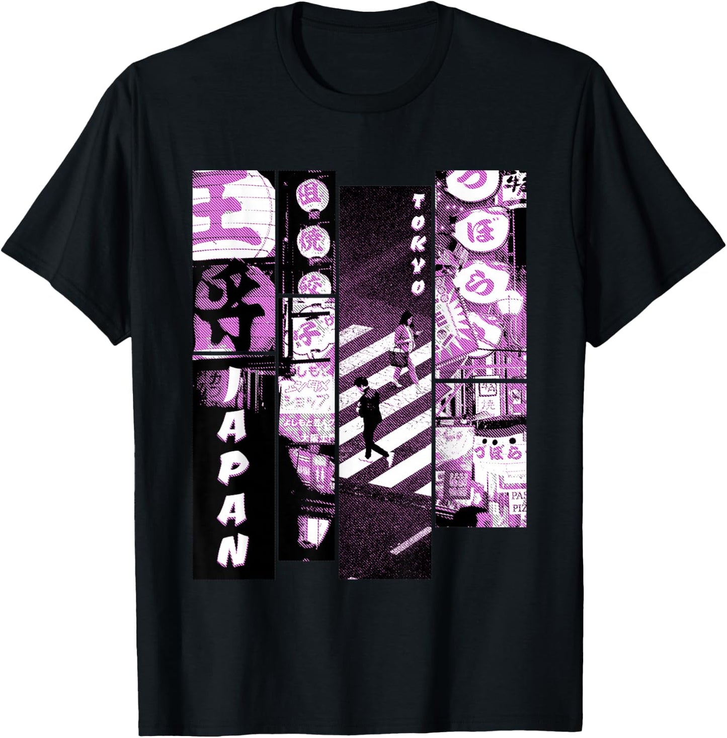 Aesthetic Style Vaporwave Japan 80s 90s Tokyo Osaka street T-Shirt - T-Shirt | Black