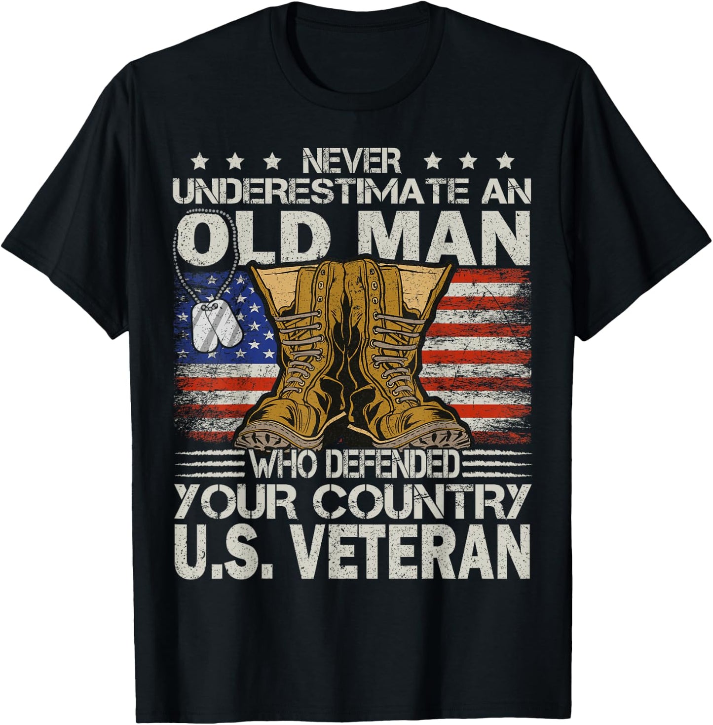 Veteran & Father's Day designs US Veteran veterans day Us Patriot , Black T-Shirt - T-Shirt | Black