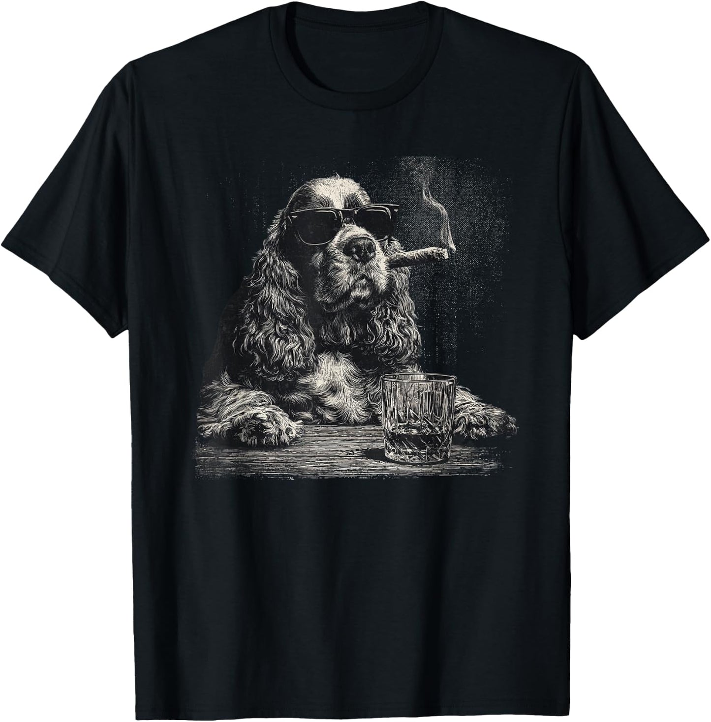 Cocker Spaniel Dad Dog Sunglasses Father's Day Family T-Shirt - T-Shirt | Black