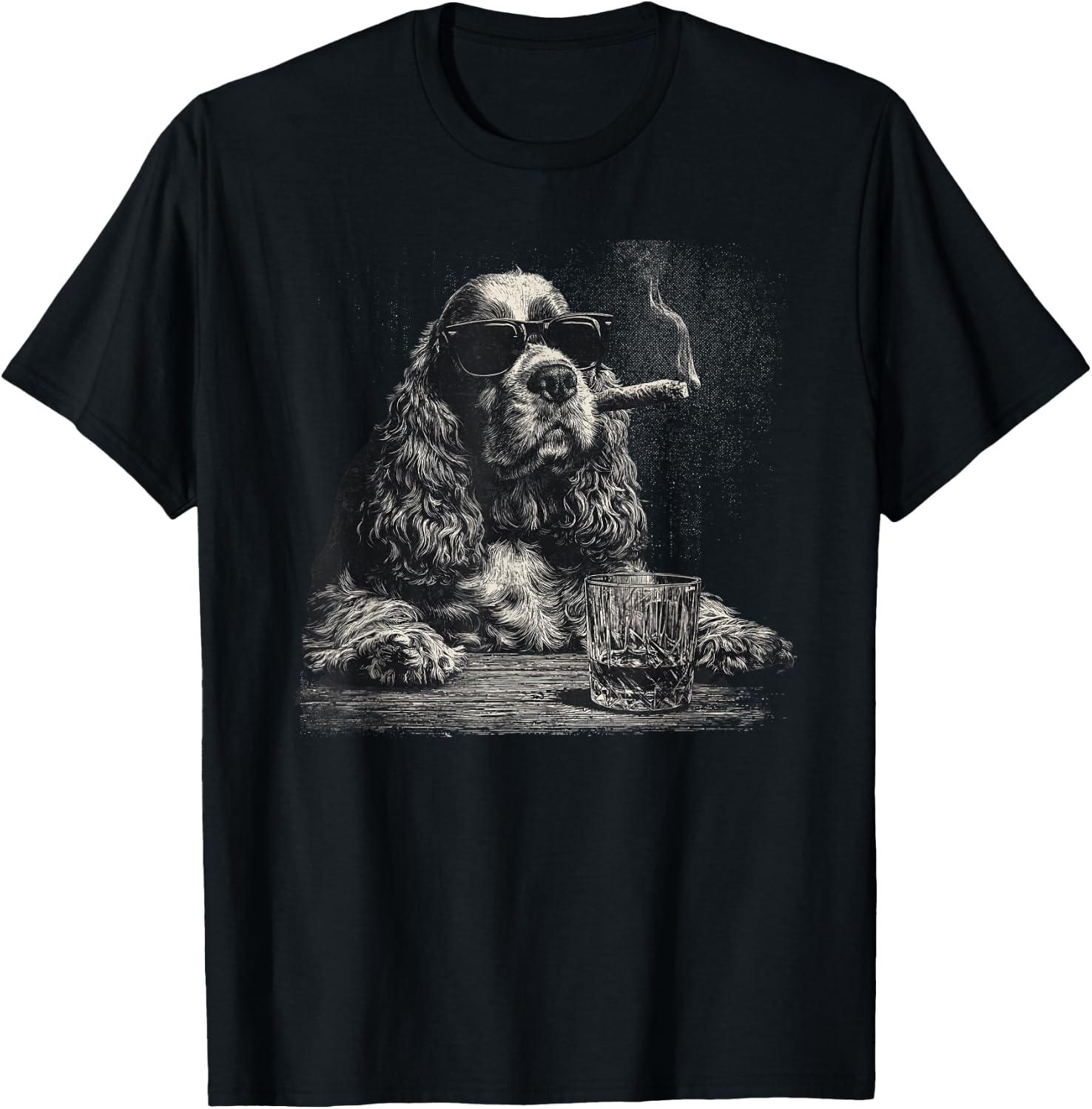 Cocker Spaniel Dad Dog Sunglasses Father's Day Family T-Shirt - T-Shirt | Black