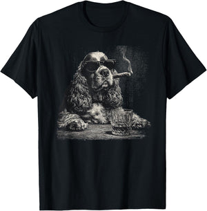 Cocker Spaniel Dad Dog Sunglasses Father's Day Family T-Shirt - T-Shirt | Black