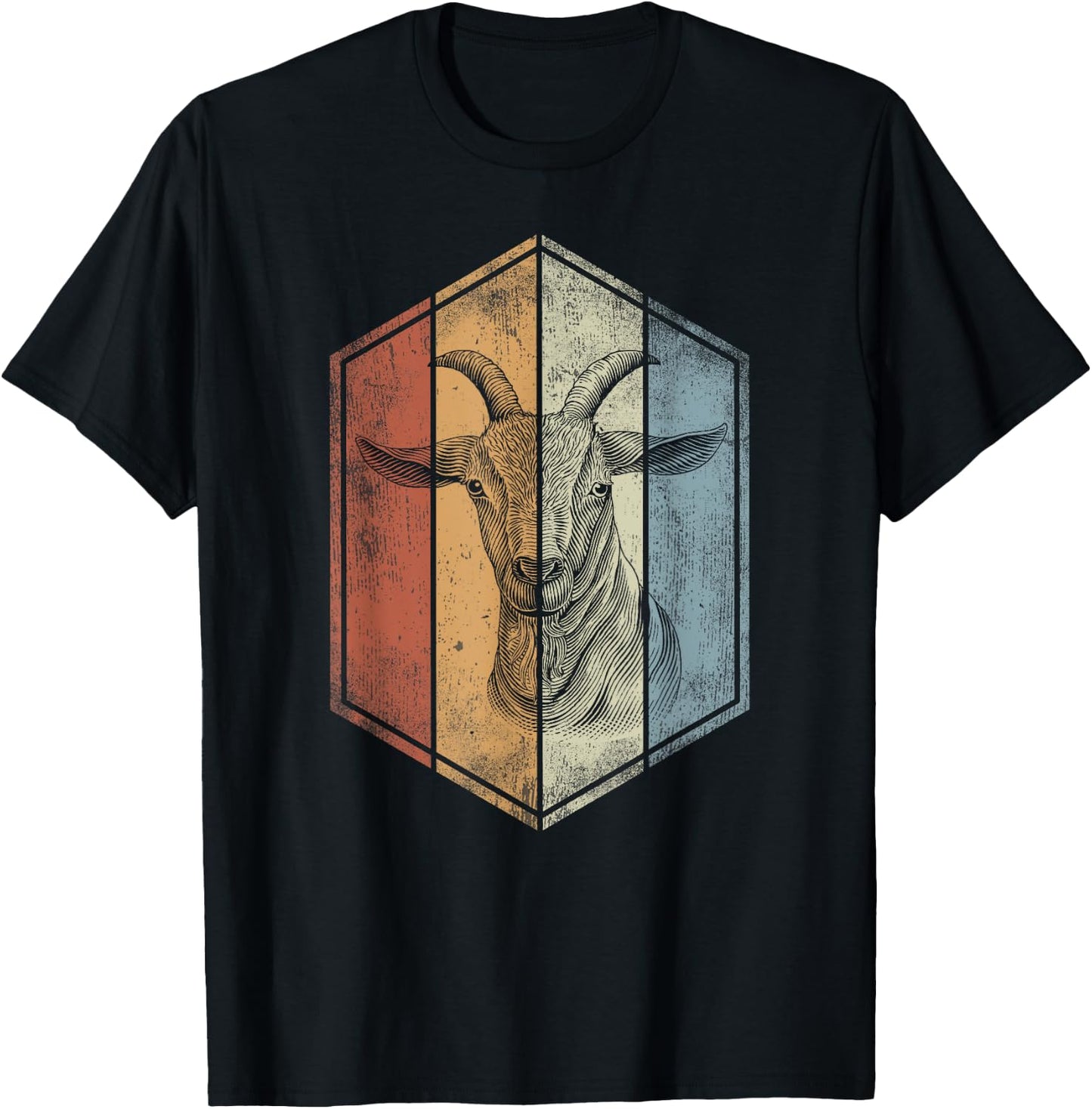 Goat Retro Vintage Style Goat Lover T-Shirt - T-Shirt | Black
