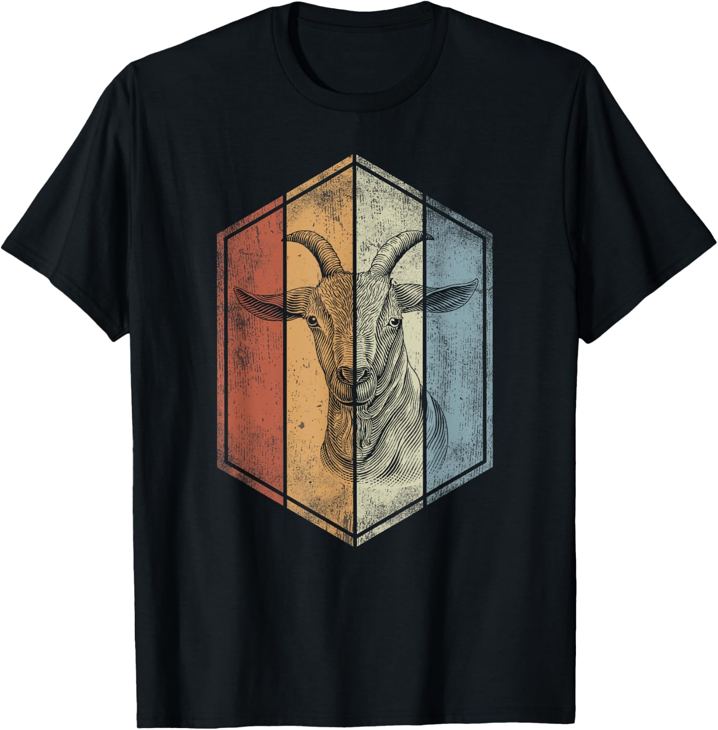 Goat Retro Vintage Style Goat Lover T-Shirt - T-Shirt | Black