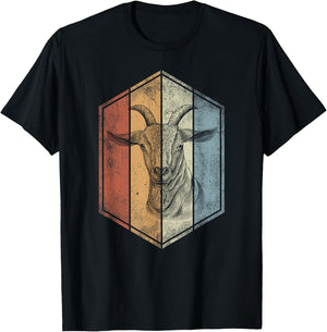 Goat Retro Vintage Style Goat Lover T-Shirt - T-Shirt | Black