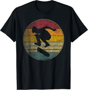 Skateboard Shirt Skate Vintage Retro 70s 80s 90s Gift Love T-Shirt - T-Shirt | Black