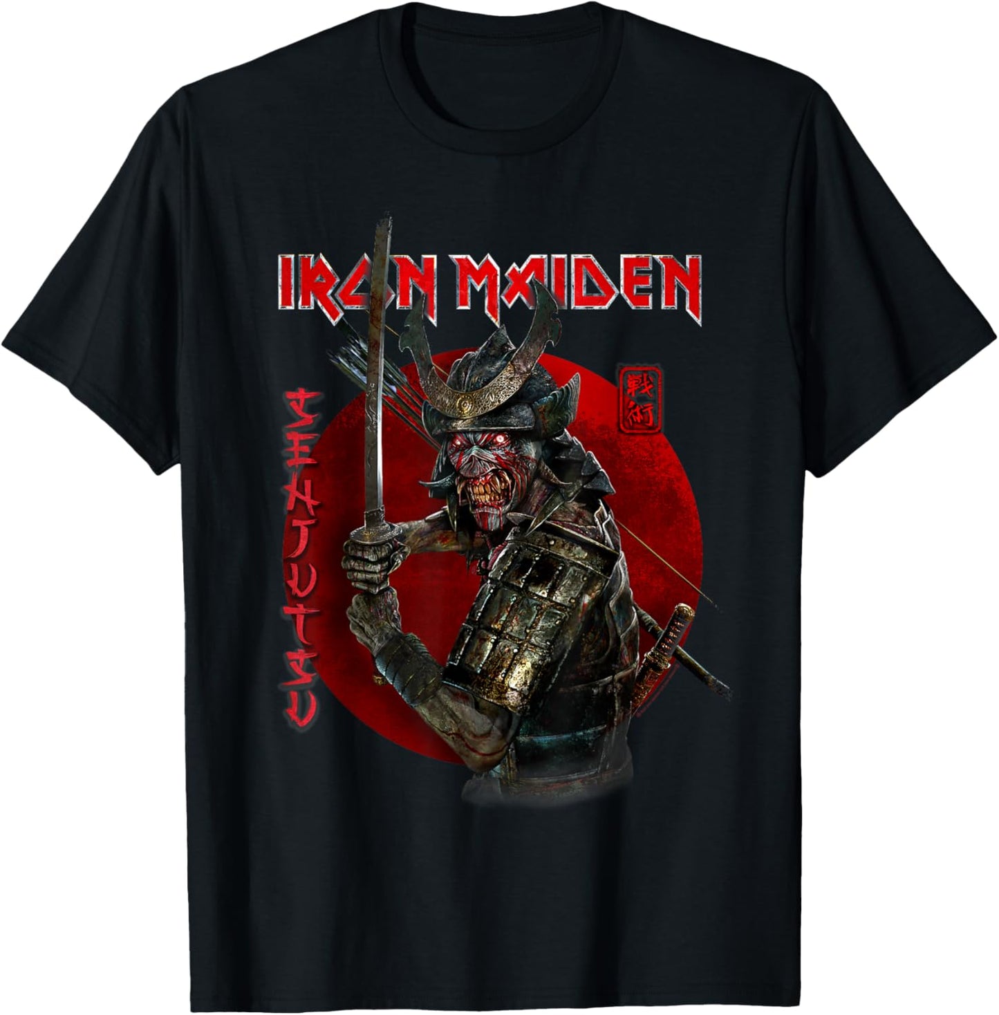Iron Maiden - Senjutsu Eddie Red Circle T-Shirt - T-Shirt | Black