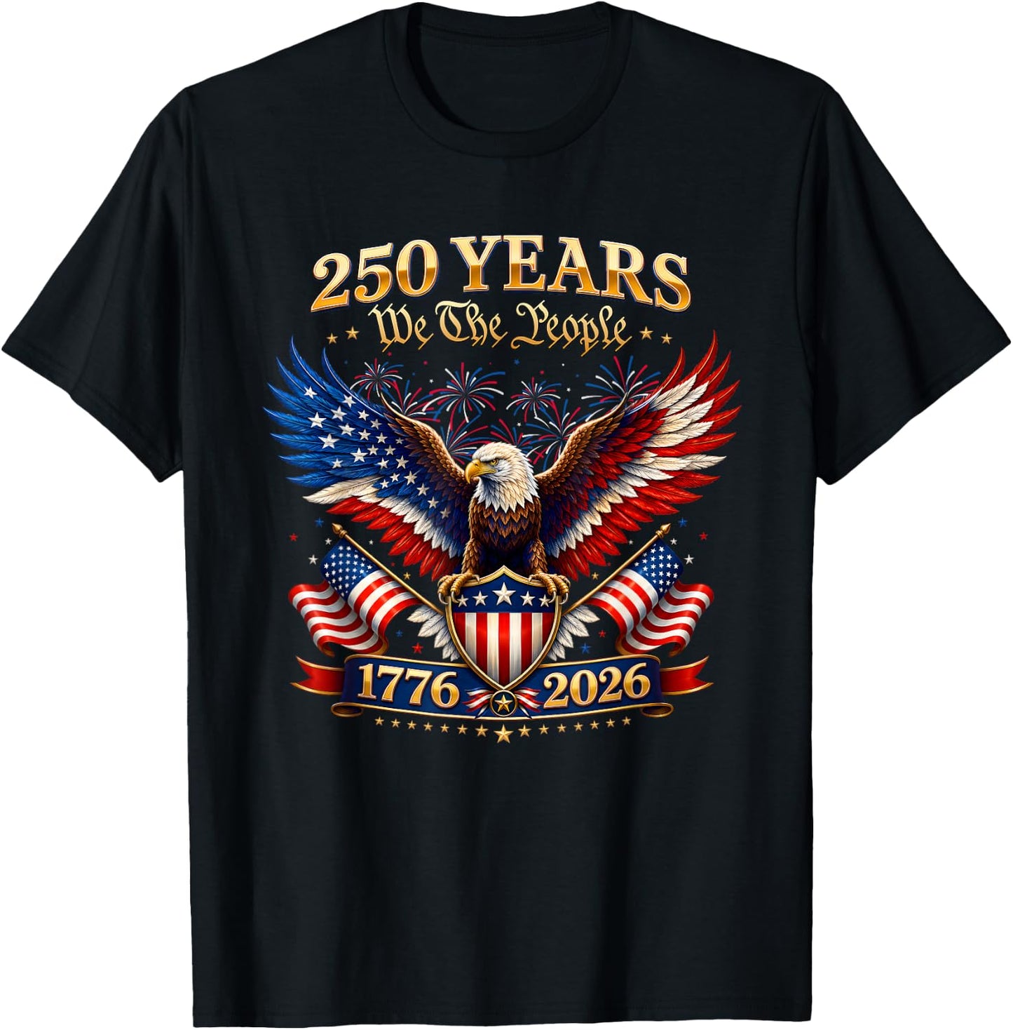250 Years American US 250th 4th of July 250 Anniversary USA T-Shirt - T-Shirt | Black