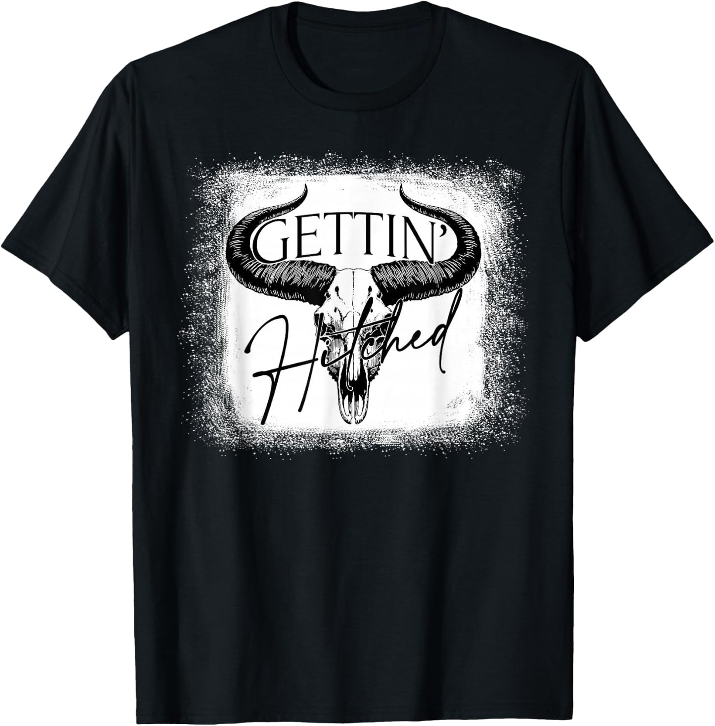 Getting Hitched Team Bride Western Cowgirls Bachelorette T-Shirt - T-Shirt | Black