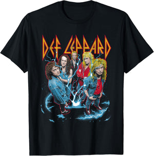 Def Leppard - Band Photo City Pittsburgh T-Shirt - T-Shirt | Black
