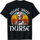 Retro Night Shift Nurse Skeleton Nursing EMT RN Nurses Women T-Shirt - T-Shirt | Black