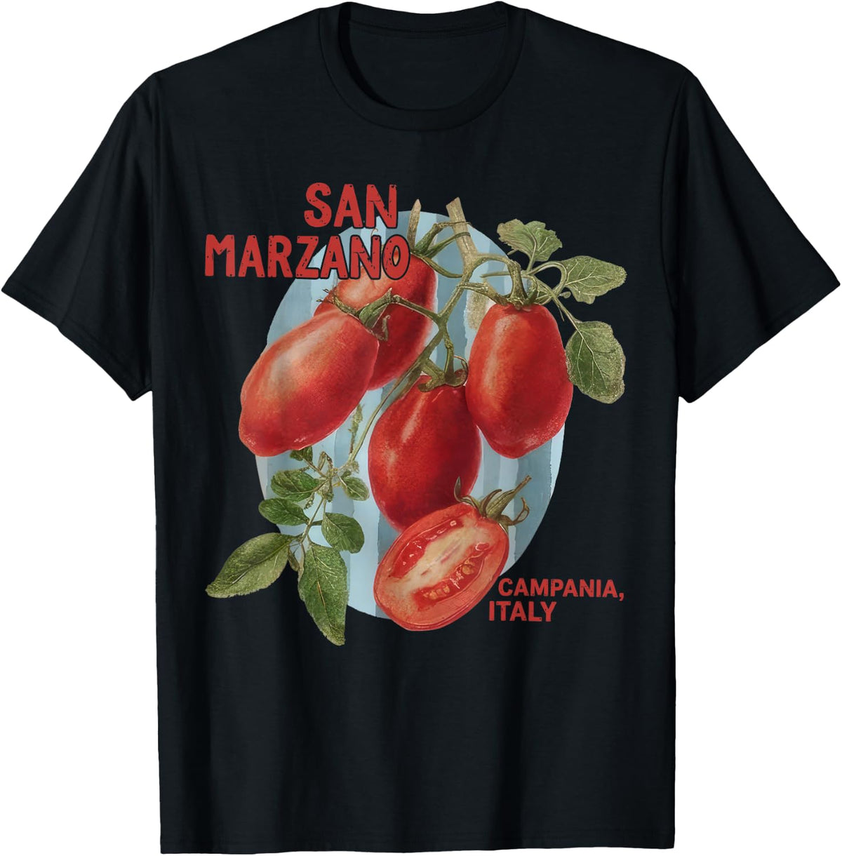Vintage San Marzano Tomatoes Italian Girl Summer T-Shirt - T-Shirt | Black