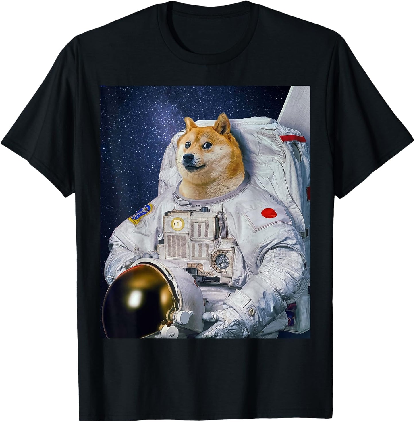Cute Shiba Inu Doge Astronaut To The Moon Funny T-Shirt - T-Shirt | Black