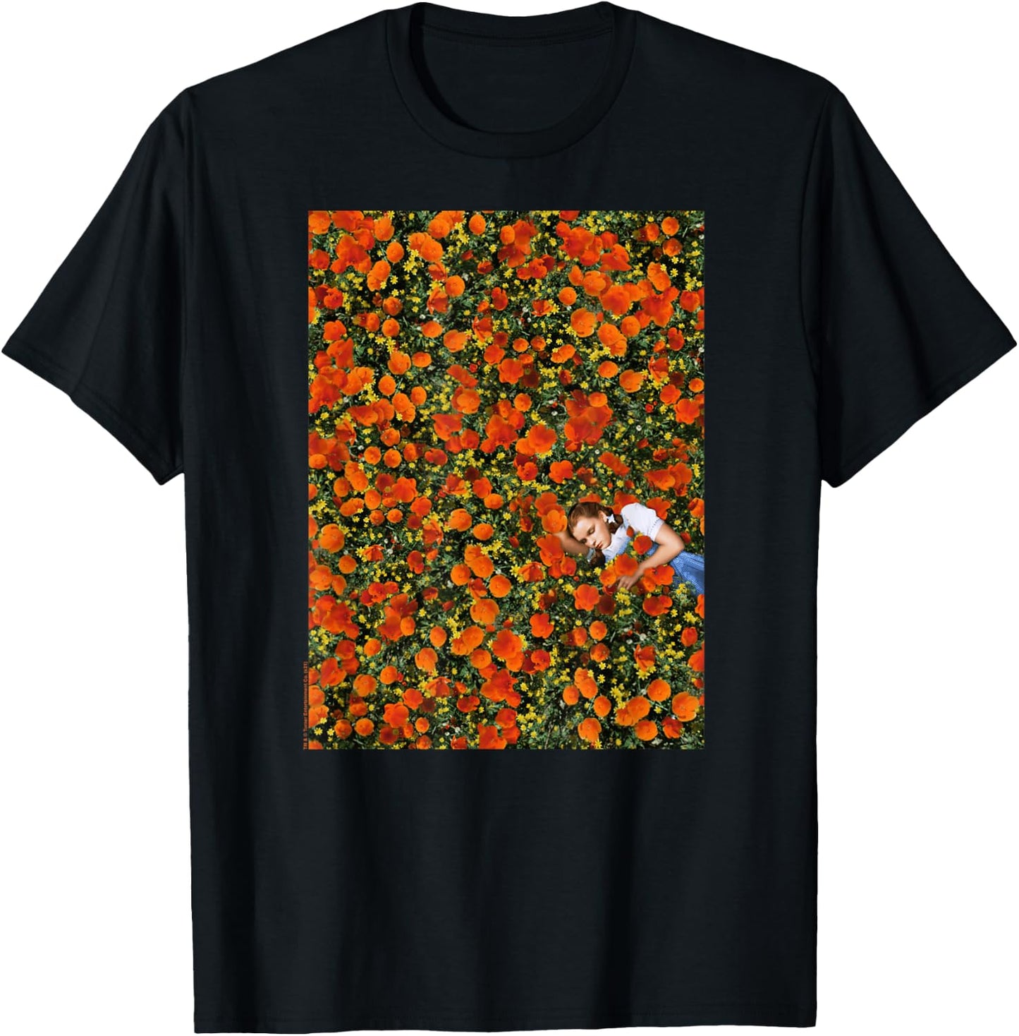 Wizard of Oz Dorothy Poppy Field Photo Vintage Movie T-Shirt - T-Shirt | Black