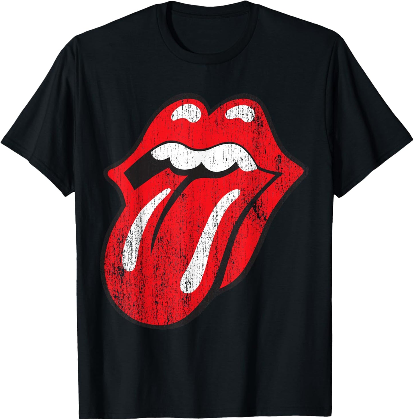 Rolling Stones Official Distressed Tongue T-Shirt - T-Shirt | Black