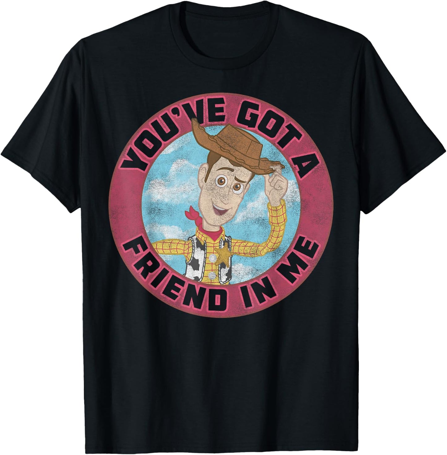 Disney Pixar Toy Story Woody Friend in Me Vintage Distressed T-Shirt - T-Shirt | Black