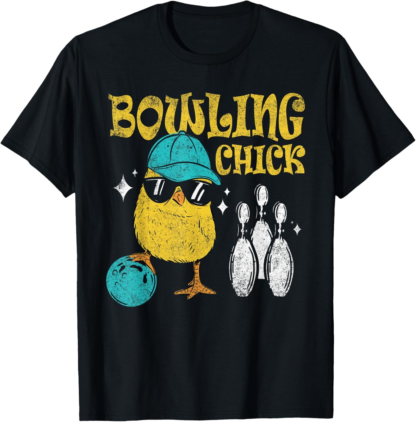 Bowling Chick Bowl Design For Bowlers Player Sport T-Shirt - T-Shirt | Black