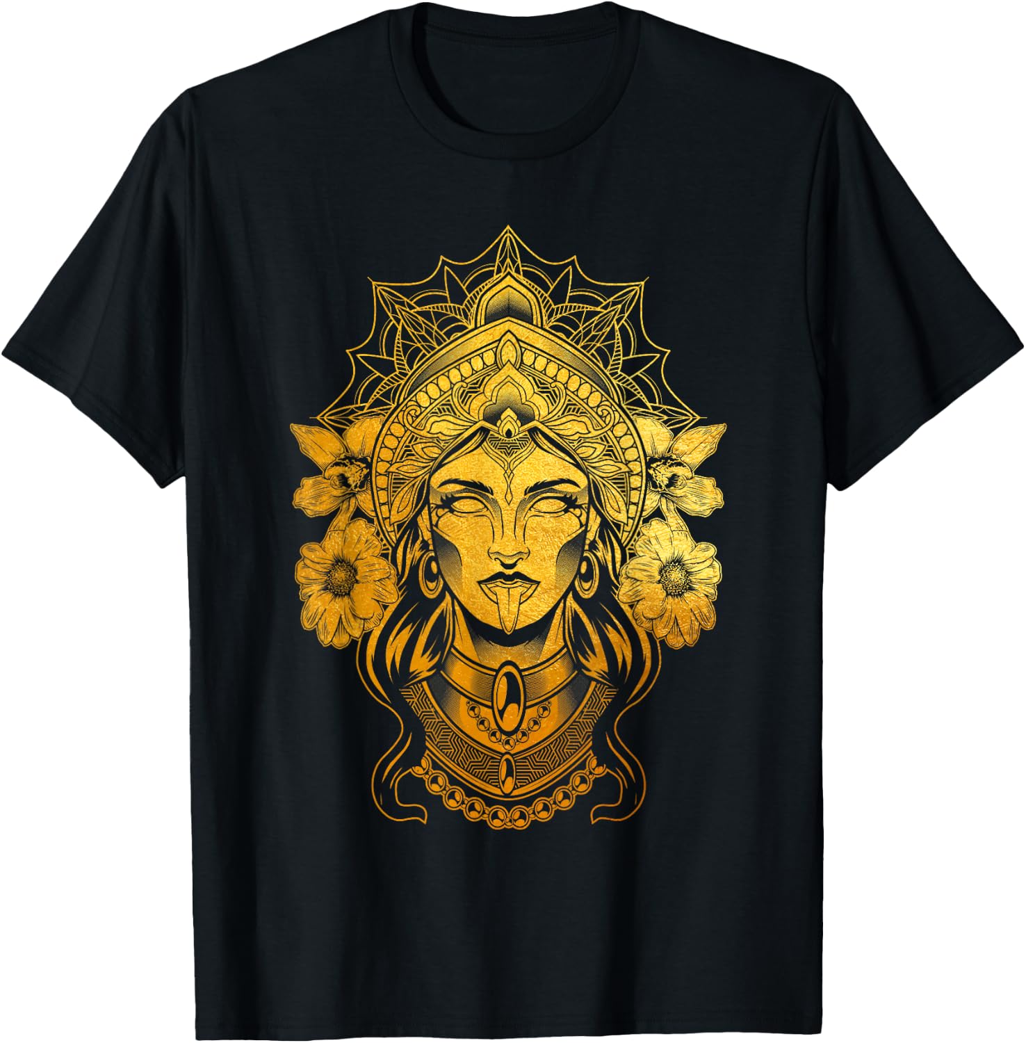 Kali Goddess of Death Ancient Indian Hindu Yoga Meditation T-Shirt - T-Shirt | Black