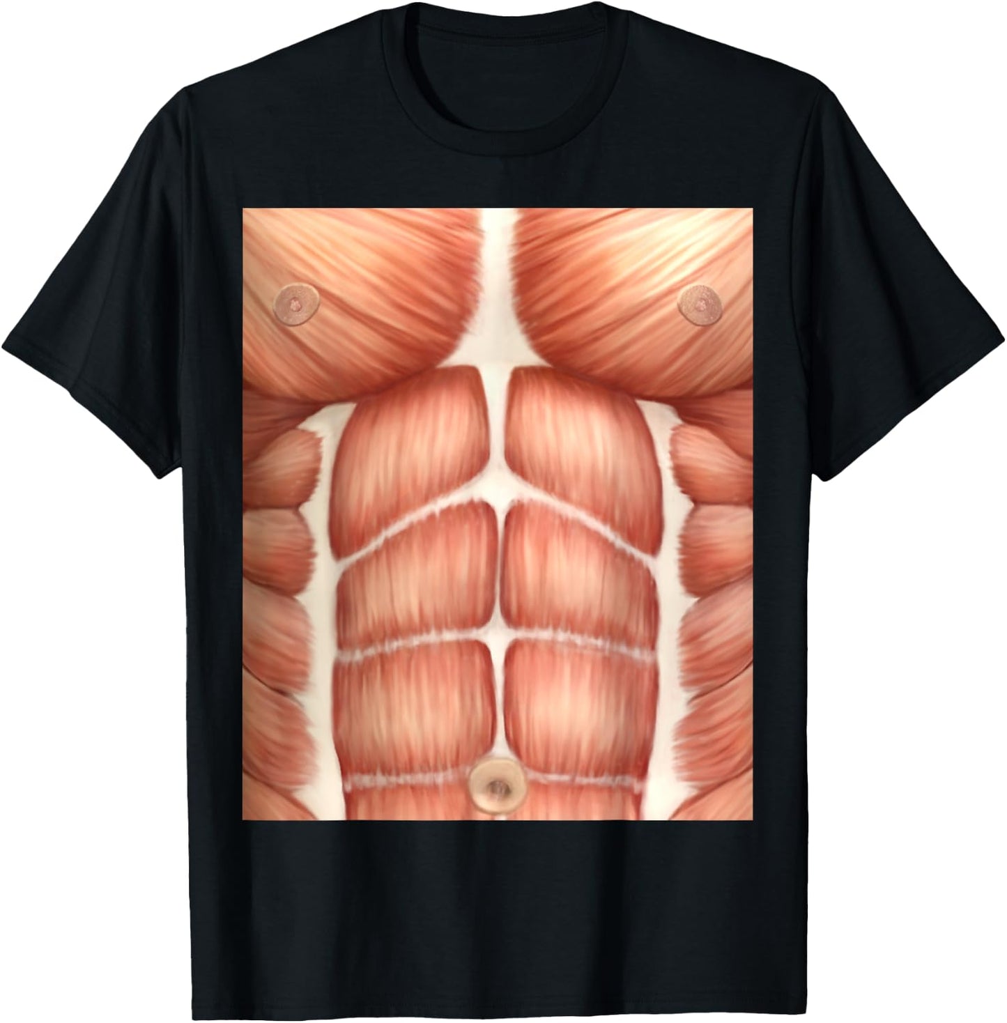 Chest Six Pack Abs Muscles Anatomy Costume T-Shirt - T-Shirt | Black