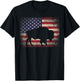 Buffalo Bison 4th of July Gift American Flag USA - America T-Shirt - T-Shirt | Black