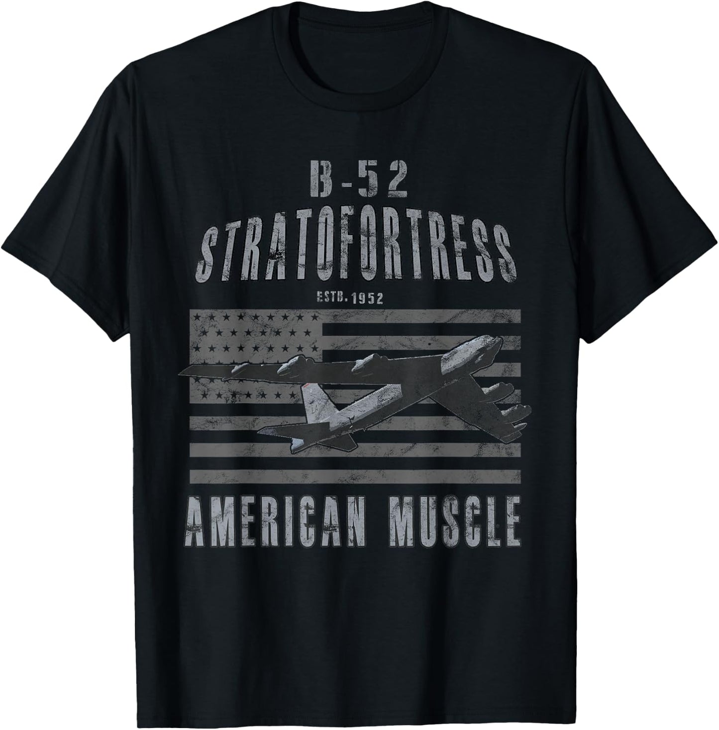 B-52 Stratofortress American Muscle Airplane Vintage T-Shirt - T-Shirt | Black