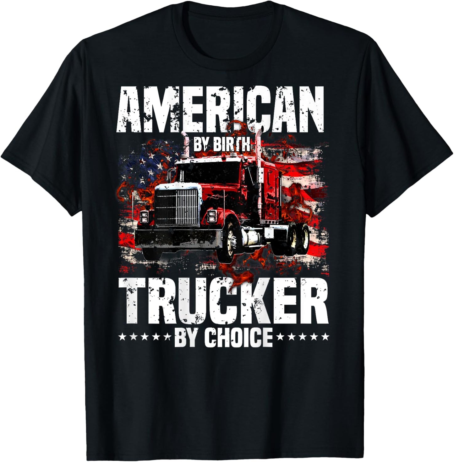 Trucker Gifts Truck Driver Design On Back Of Clothing T-Shirt - T-Shirt | Black