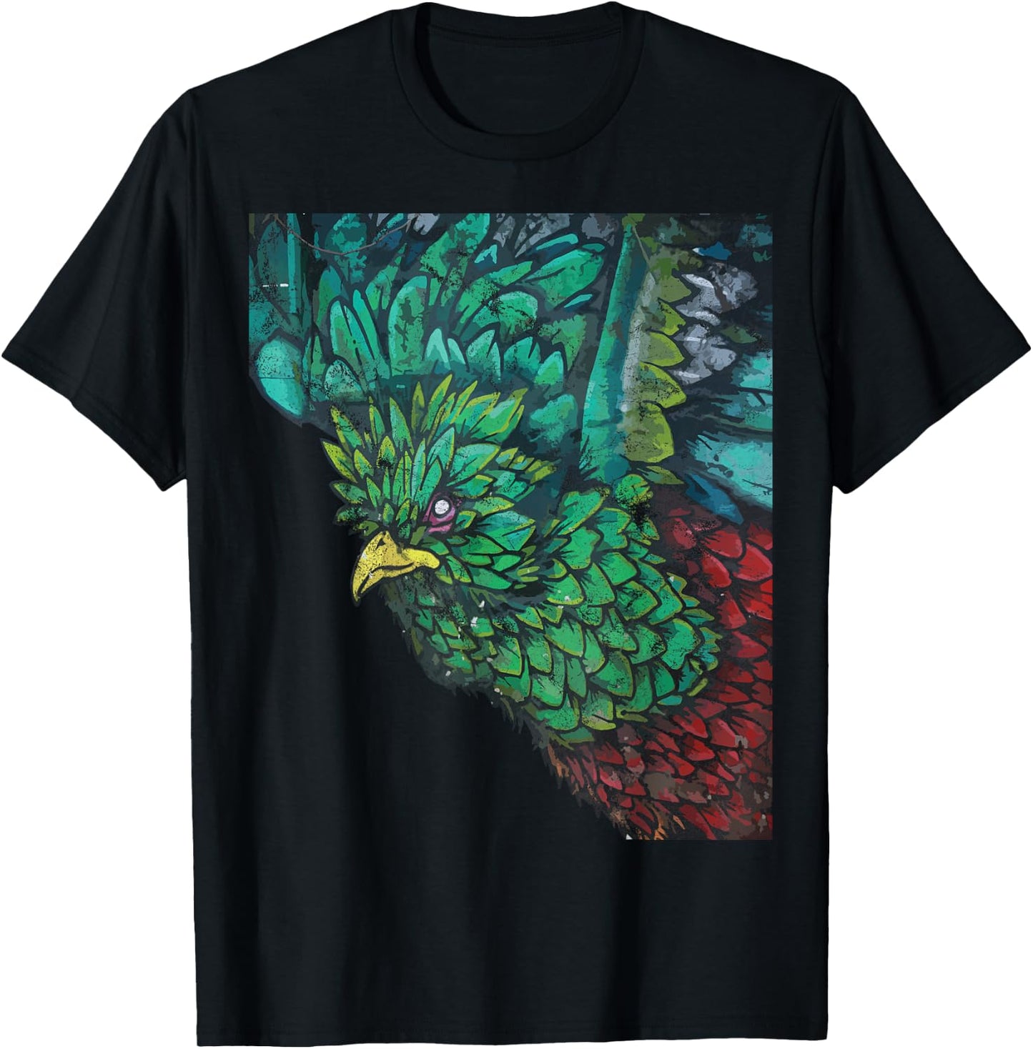 Quetzal Chapin Street Art Tikal Peten Maya Antigua Guatemala T-Shirt - T-Shirt | Black