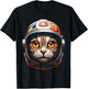 Cat Astronaut Fantasy Graphic Animal Art Cat T-Shirt - T-Shirt | Black