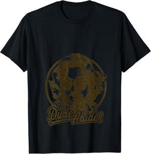 Big Lebowski The Dude Abides Negative Head Shot Portrait V-Neck T-Shirt - T-Shirt | Black