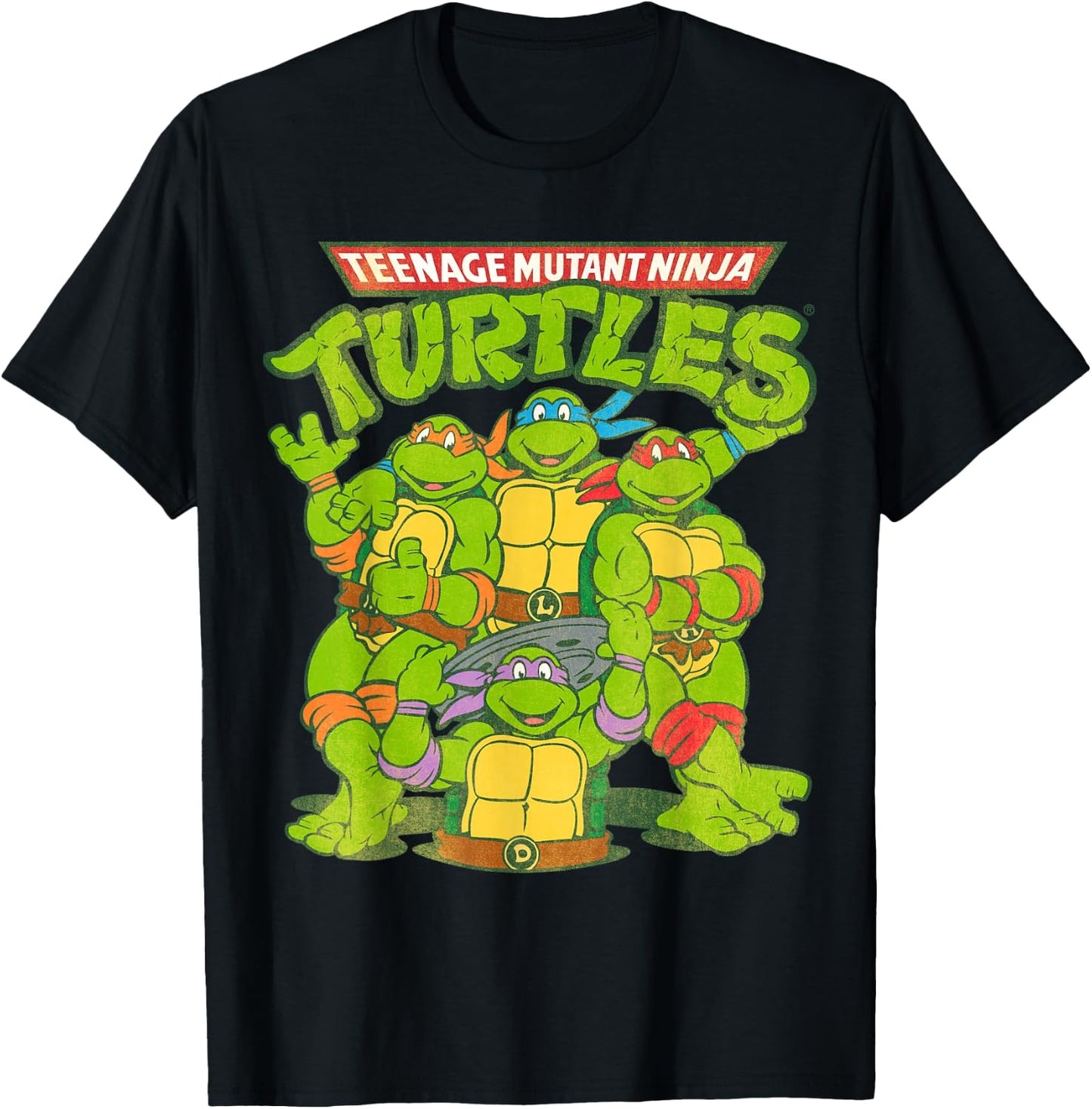 TMNT All Ninja Turtles With Names T-Shirt - T-Shirt | Black