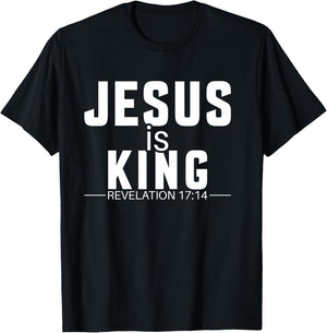 Jesus is King Bible Verse Rev. 17:14 T-Shirt - T-Shirt | Black