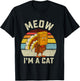 Thanksgiving Funny Turkey Fake Cat Retro Women Men Kids T-Shirt - T-Shirt | Black