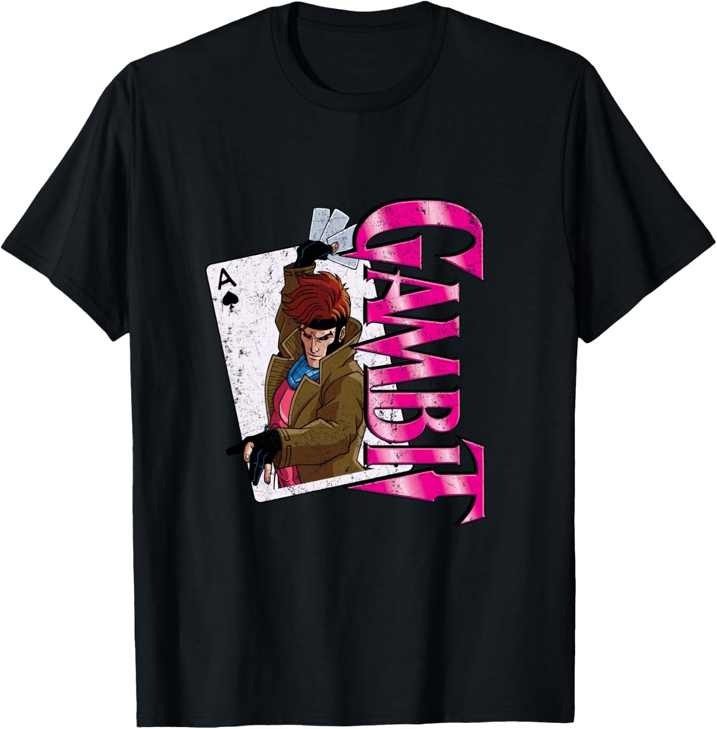 Marvel X-Men Gambit Card Retro T-Shirt - T-Shirt | Black