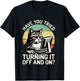 Tech Support Humor I Cat Tech Engineer I Computer IT Guy T-Shirt - T-Shirt | Black
