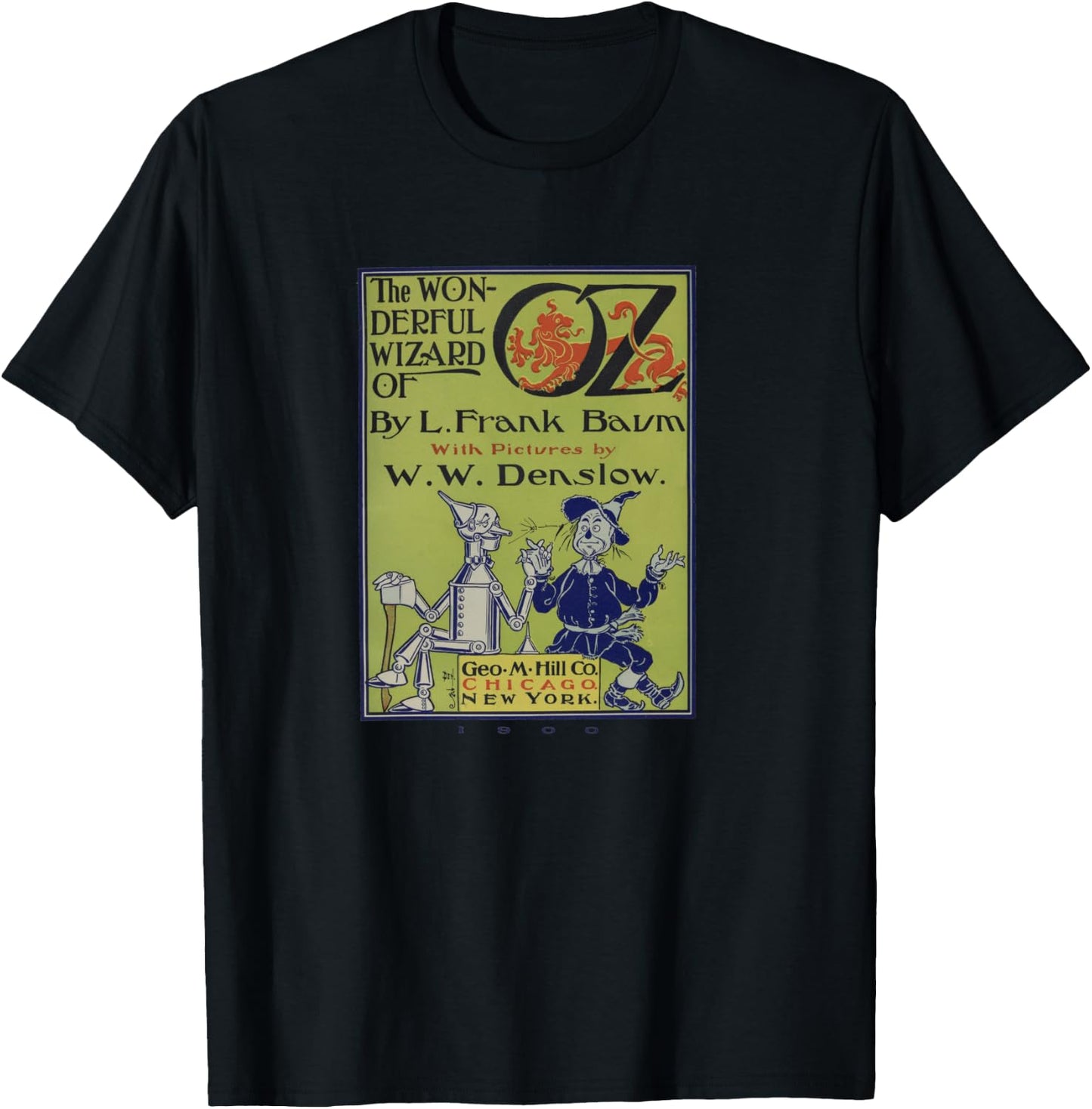 Vintage Scarecrow & Tin Man Vintage Wizard of OZ Book Poster T-Shirt - T-Shirt | Black