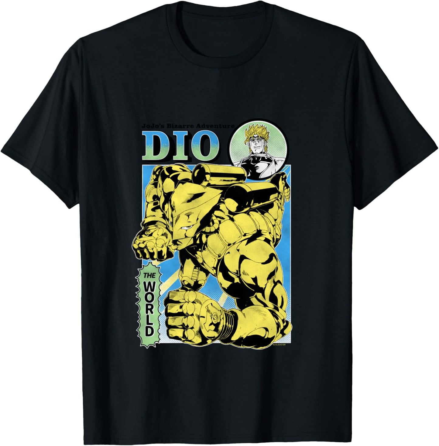 JoJo's Bizarre Adventure Part 3 DIO & The World Illustration T-Shirt - T-Shirt | Black