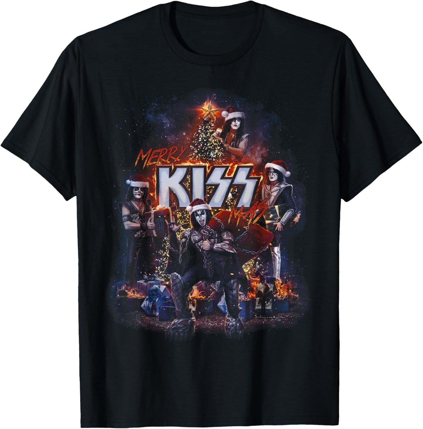 KISS - Very Merry KISSmas T-Shirt - T-Shirt | Black