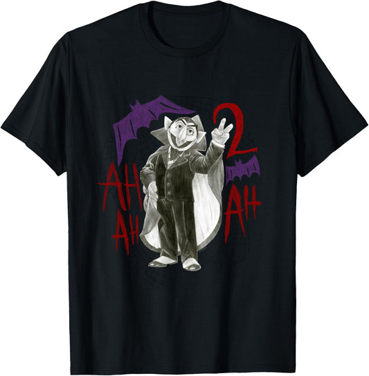 Sesame Street The Count 2Ah Ah T-Shirt - T-Shirt | Black