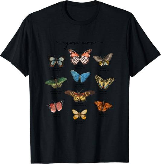 Butterfly Bible Verse You Are Loved Christian Jesus Faith T-Shirt - T-Shirt | Black