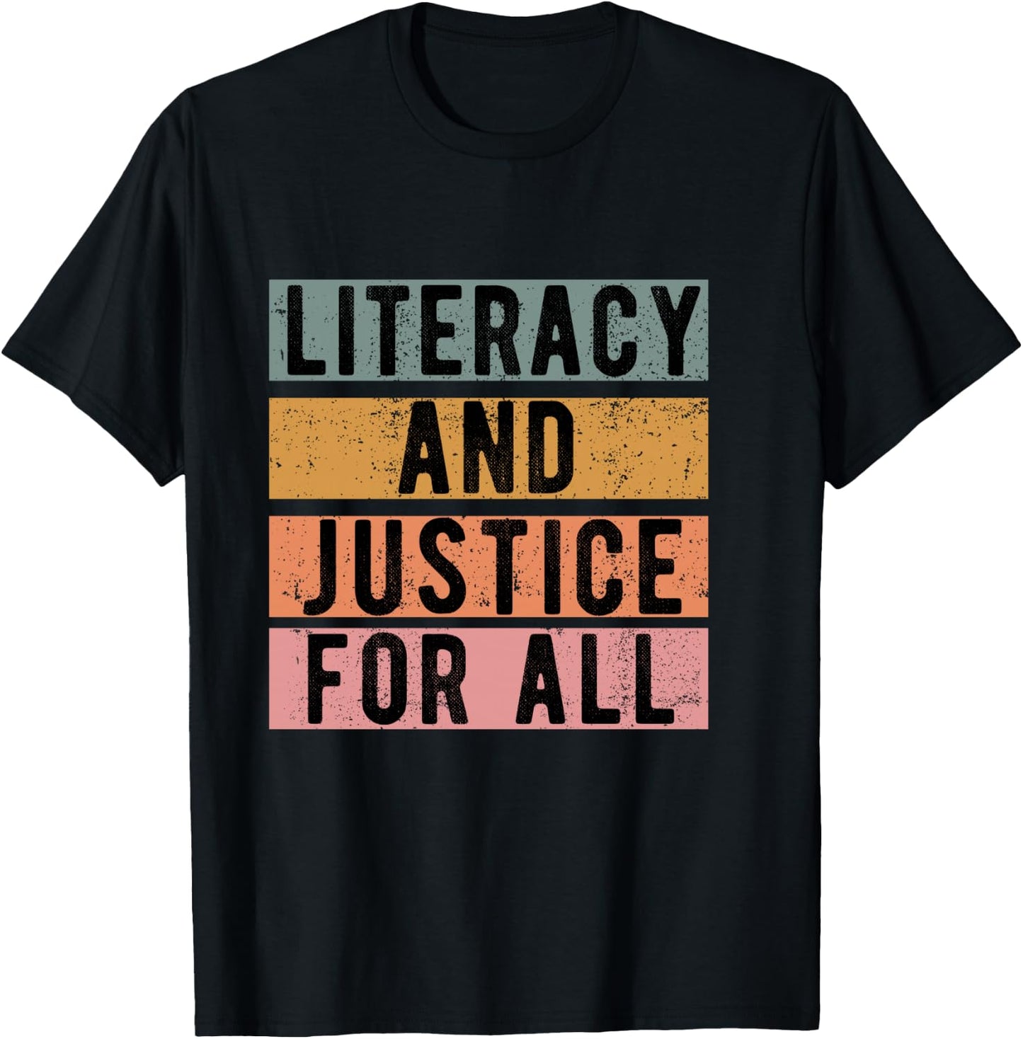 Literacy and Justice For All Read Banned Books Banning Books T-Shirt - T-Shirt | Black