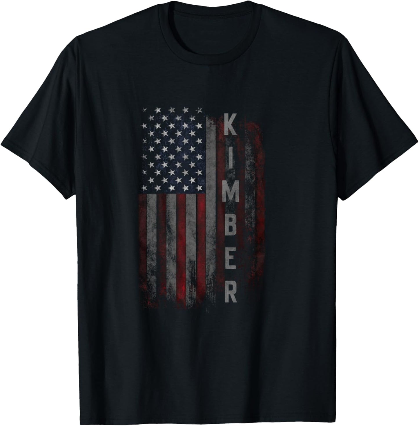 Kimber Family American Flag Gift T-Shirt - T-Shirt | Black