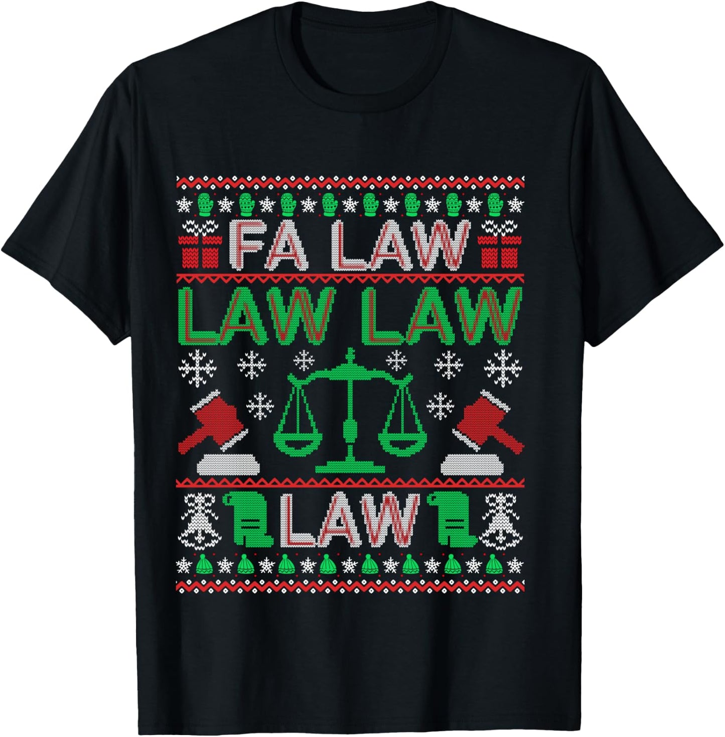 Fa Law Law Vintage Lawyer Ugly Christmas Sweater Funny Gift T-Shirt - T-Shirt | Black