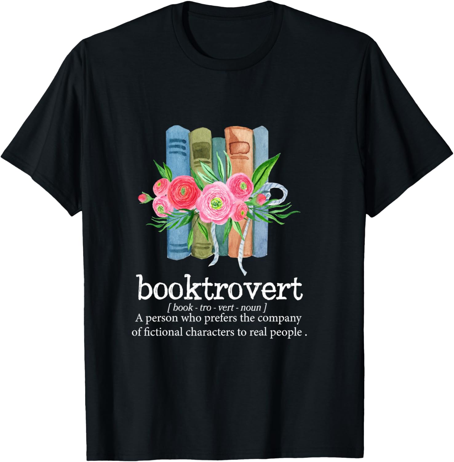 Booktrovert Books Reading Lover Library Librarian Funny T-Shirt - T-Shirt | Black